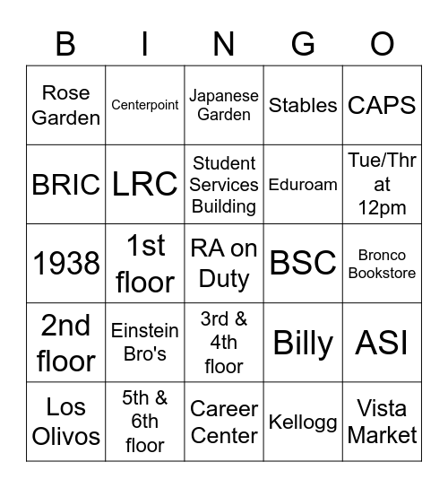 CPP Bingo! Bingo Card