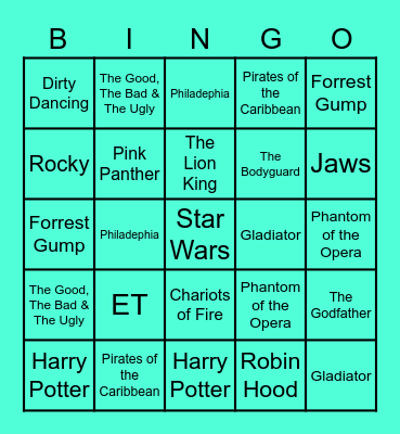 Music From A Film Bingo Card
