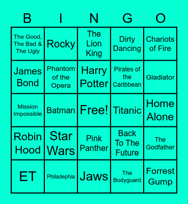 Music From A Film Bingo Card