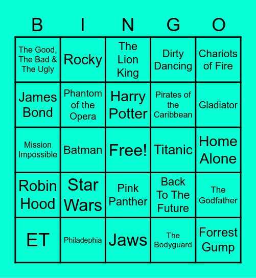 Music From A Film Bingo Card