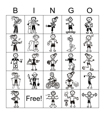 Interests and Hobbies Bingo Card