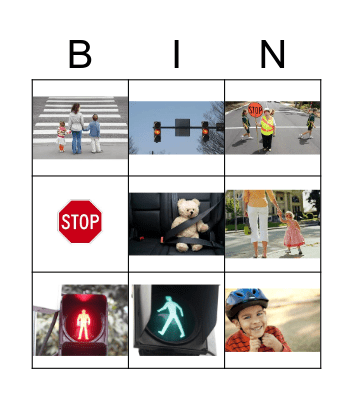 Road Safety Bingo Card