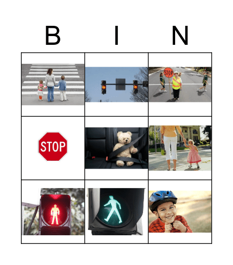 Road Safety Bingo Card