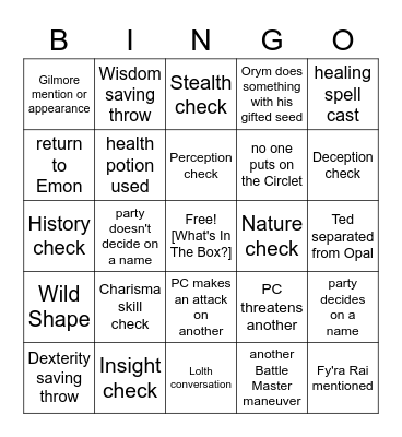 Historically, Weird Floating Cubes Opening Up Doesn't Bode Well [Critical Role EXU 1.08] Bingo Card