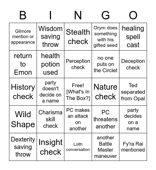 Historically, Weird Floating Cubes Opening Up Doesn't Bode Well [Critical Role EXU 1.08] Bingo Card
