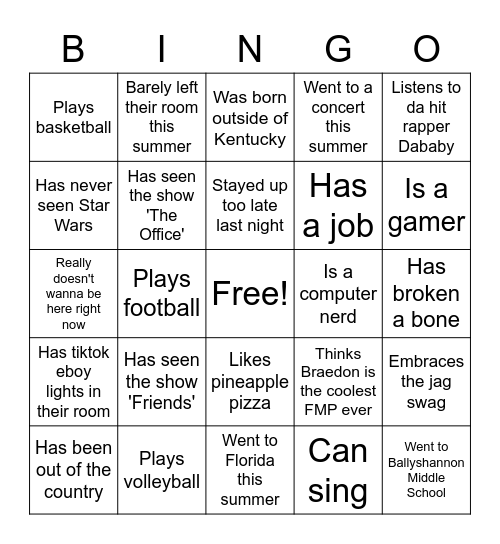 Find Someone Who... Bingo Card