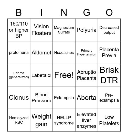 Ch. 12 Bingo Card