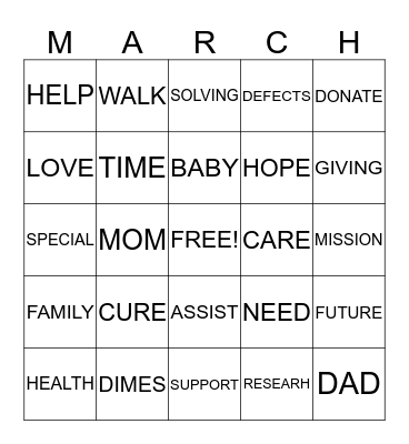 FOR THE BABYS Bingo Card