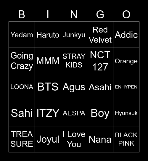 BBRIGHTSM Bingo Card