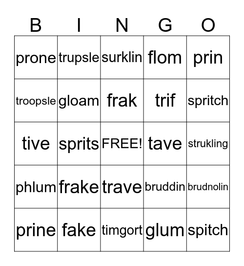 Decoding Words!! Bingo Card