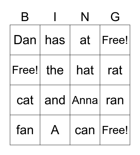 Lessons 1-3 Bingo Card