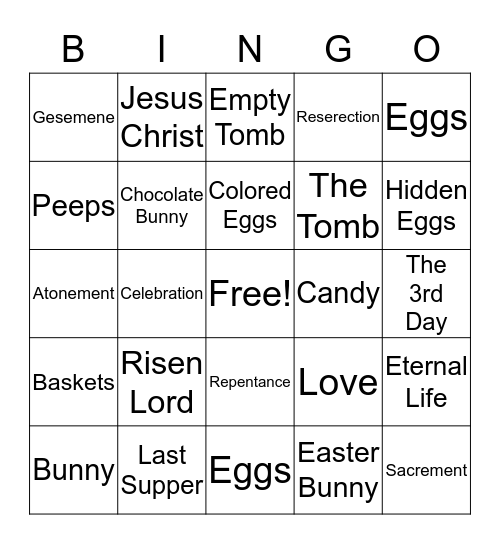 EASTER Bingo Card