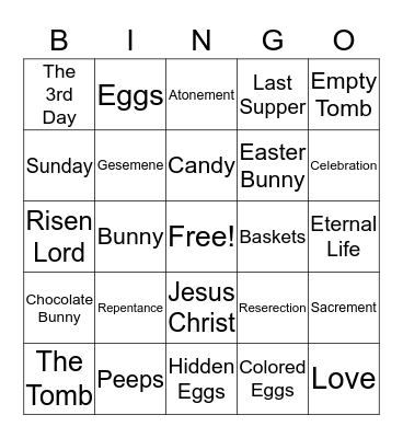 EASTER Bingo Card