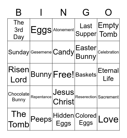 EASTER Bingo Card