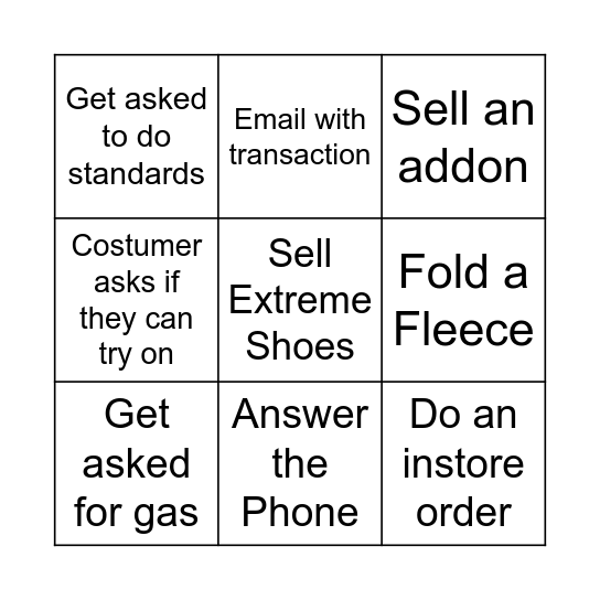 MW BINGO Card