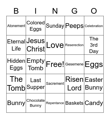 EASTER Bingo Card