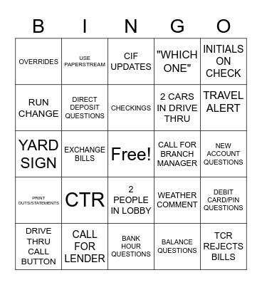 TELLER BINGO Card