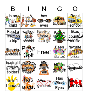 About you! Bingo Card