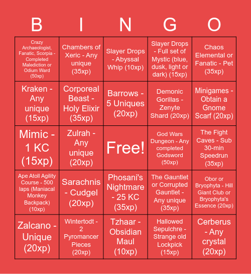 AFFINITY BINGO Card