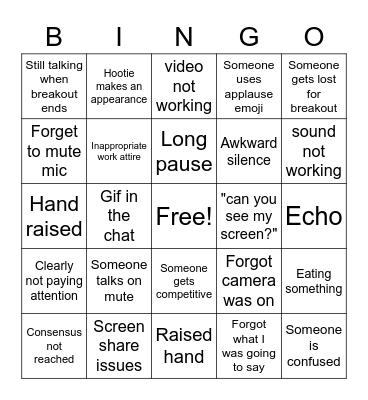 Calibration Bingo Card