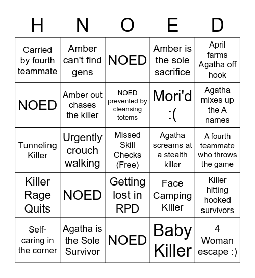 Hex: No One Escapes Death Bingo Card