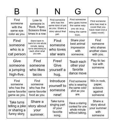 Interactive Human Bingo Card