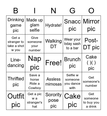 Saturday! Bingo Card