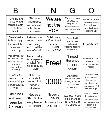 Back To School Bingo Card