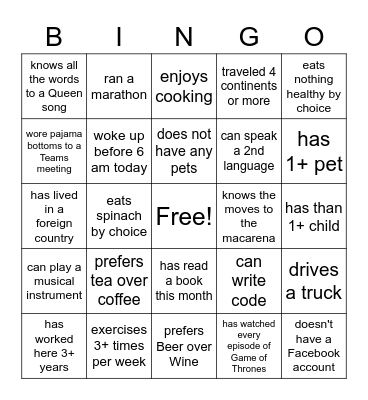 SM BINGO Card