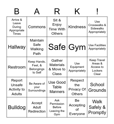 BARK Bingo Card
