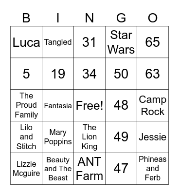 Number Bingo 1-75 Bingo Card