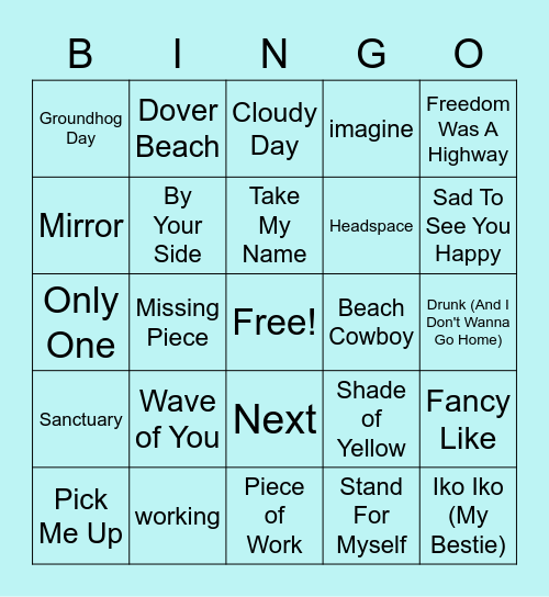 Summer Breakouts Music Bingo Card