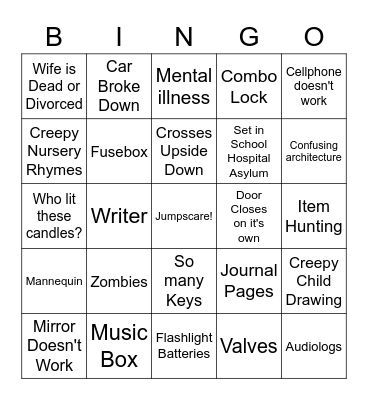 Momo Outlast Bingo Card