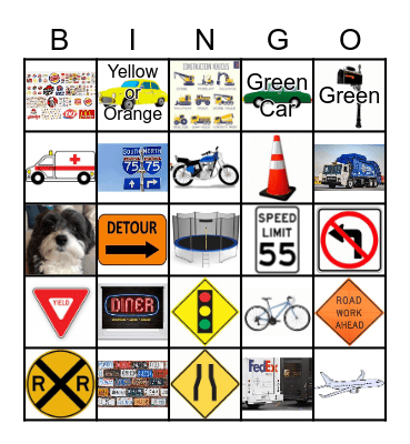 Car BINGO Card