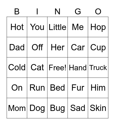 Fun for Fin Bingo Card