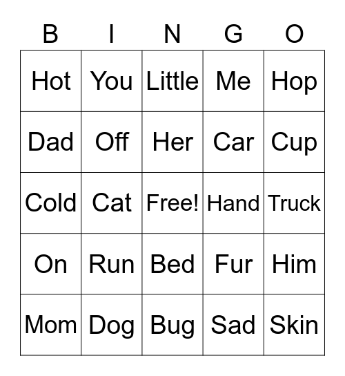 Fun for Fin Bingo Card