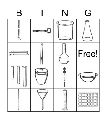 Chemistry Equipment Bingo Card