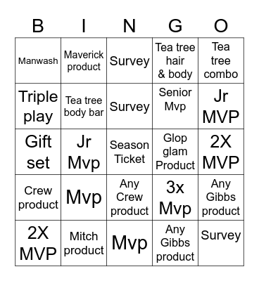 Tea Bingo Card