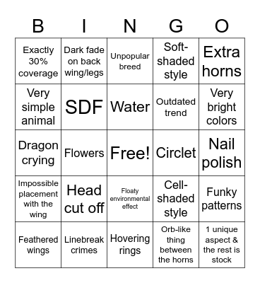 willow’s accent bingo Card