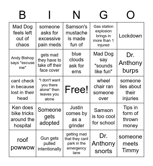 Pillbox Bingo Card