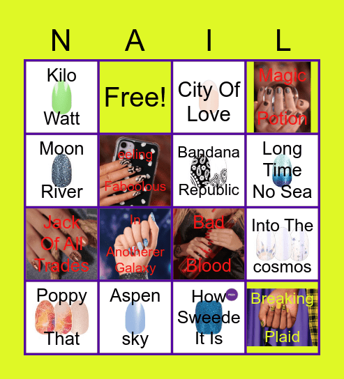 The Bees Knees Nails Bingo Card