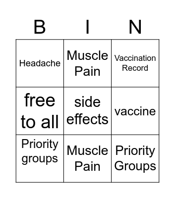 COVID-19 Bingo Card