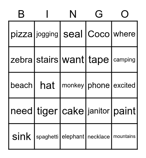 1-9 Bingo Card