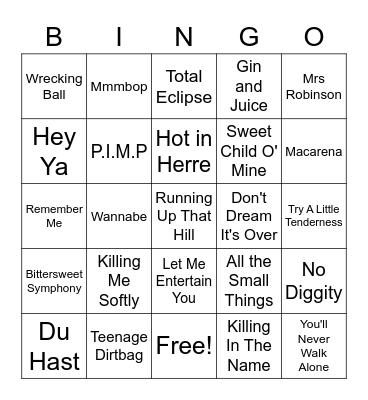 Covers Bingo Card