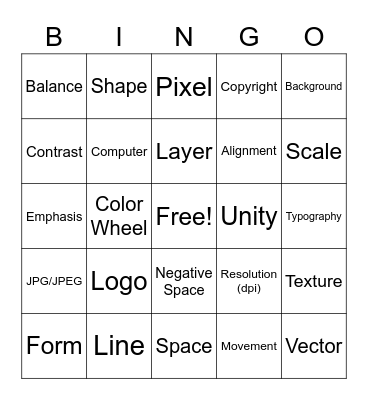 DIGITAL ART Bingo Card