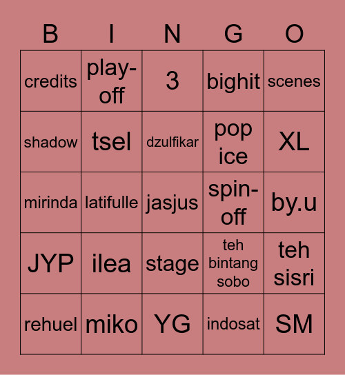 punya mourie Bingo Card