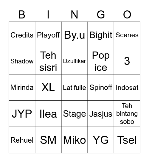 Rangga Bingo Card