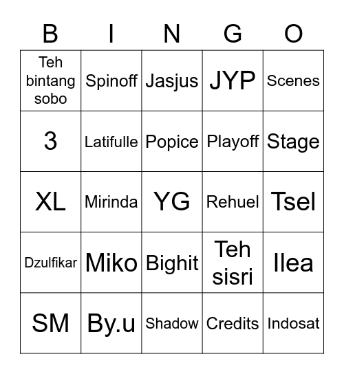 Bingo with Ares Bingo Card