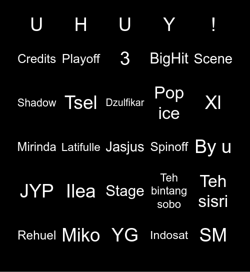 bismillah bingo Card