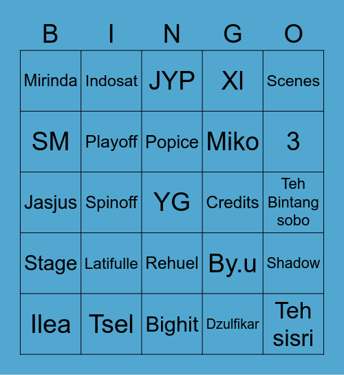 Ica. Bingo Card